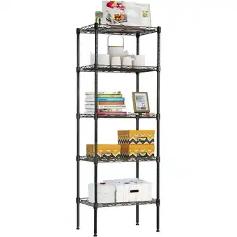 Walmart BestOffice Adjustable Storage Shelves Metal Storage Shelf for adults(Black, 16.7L×11.8W×47.6H) offer