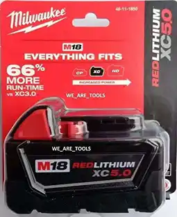 Walmart Milwaukee M18 48-11-1850 5.0 AH Batteries 5.0 18V offer