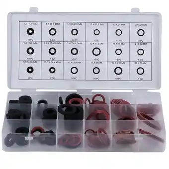 Walmart 141Pcs Flat Rubber O-Ring Seal Hose Gasket Rubber Washer for Grommet 18 Different Sizes offer