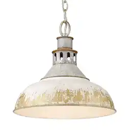 Walmart Kinsley Large Pendant in Aged Galvanized Steel with Antique Ivory Shade offer