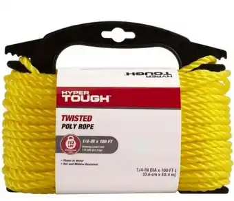 Walmart Hyper Tough Diameter 1/4 inch, 100 feet Yellow Polypropylene Twisted Rope, 1 Each offer