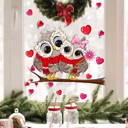 Walmart Weloille Tree Owl Valentine's Day Love Stickers Glass Window Home Decor Wall Stickers offer