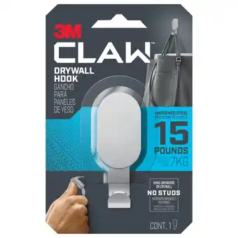 Walmart 3M Claw 15 Lb. Silver Drywall Hook 3DH15SLV-1ES offer