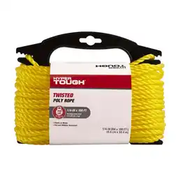 Walmart Hyper Tough Item PT4100-HT, Polypropylene Twisted Rope, Yellow, 1/4 x 100', 1 Each offer