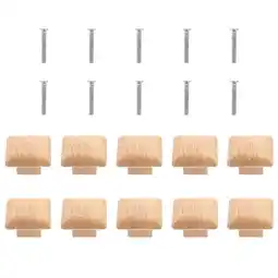 Walmart 10pcs Wooden Handles Simple Pull Bars Household Door Knobs for Drawer Cabinet offer