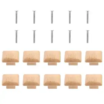 Walmart 10pcs Wooden Handles Simple Pull Bars Household Door Knobs for Drawer Cabinet offer