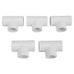 Walmart 20mm PVC Tee 3 Way Water Pipe Tube Adapter Connectors White 5 Pcs PVC 1871 offer