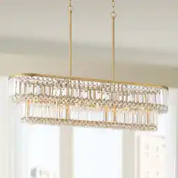 Walmart Stiffel Ella 38 3/4 Wide Soft Gold Crystal Island Pendant Light offer