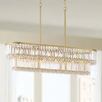 Walmart Stiffel Ella 38 3/4 Wide Soft Gold Crystal Island Pendant Light offer