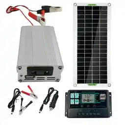 Walmart 200W Solar Panel Kit 12V to 220V Battery Charger RV Travel Trailer Camper Van US N2I6 offer