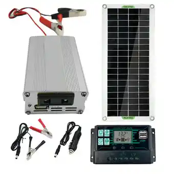 Walmart 200W Solar Panel Kit 12V to 220V Battery Charger RV Travel Trailer Camper Van US N2I6 offer