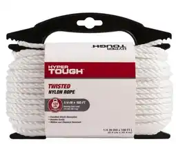 Walmart Hyper Tough Diameter 1/4 inch, 100 feet White Nylon Blend Twisted Rope, 1 Each offer