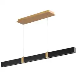 Walmart Oxygen Lighting 3-48 Decca 48 Wide Led Linear Chandelier - Aged Brass / Black Oak offer