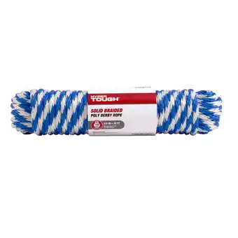 Walmart Hyper Tough Item# BWSBP850W-P-HT, Polypropylene Solid Braid Rope, Blue and White, 3/8 x 50', 1 Each offer