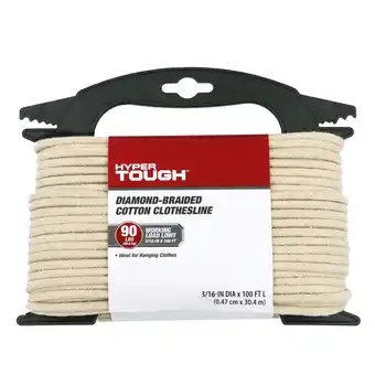 Walmart Hyper Tough 420 feet Natural Color Cotton Household Twine Clothes Line for Indoor and Outdoor offer