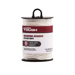 Walmart Hyper Tough Item NML40-HT, Nylon Blend Diamond Braid Rope, White, 1/8 x 40', 1 Each offer