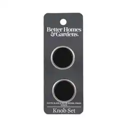 Walmart Better Homes & Gardens 2 Pack Matte Black & Satin Nickel Cabinet Knobs offer