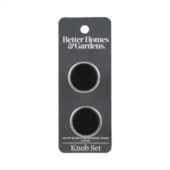 Walmart Better Homes & Gardens 2 Pack Matte Black & Satin Nickel Cabinet Knobs offer