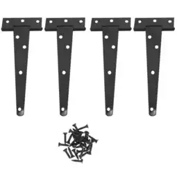 Walmart 4 PCS 6 Inch Door Hinges T-Strap Tee for Wooden Gates Hinges (Black) offer