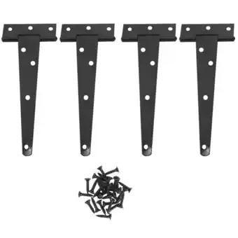 Walmart 4 PCS 6 Inch Door Hinges T-Strap Tee for Wooden Gates Hinges (Black) offer