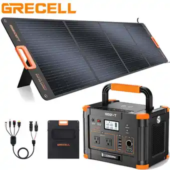 Walmart GRECELL 1000W Power Station + 200W Foldable Solar Panel Kits Set for RV Camping offer