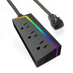 Walmart Titan 3-Outlet 4ft. Braided Extension Cord with LED Power Strip, Black offer