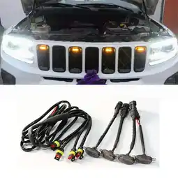 Walmart For Jeep Grand Cherokee 2003-2021 Front Grille LED Light Raptor Style Grill 4Pcs offer