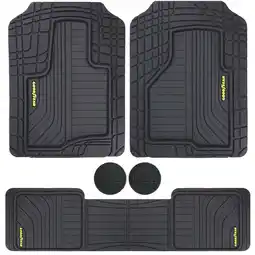 Walmart Goodyear 5-Piece Black with Yellow Logo Rubber Floor Mat Set offer