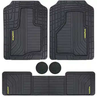 Walmart Goodyear 5-Piece Black with Yellow Logo Rubber Floor Mat Set offer