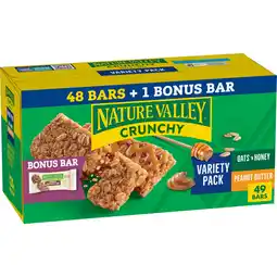 Walmart Nature Valley Crunchy Granola Bars Variety Pack, 48 Bars, Bonus Breakfast Bar, 37.53 oz offer