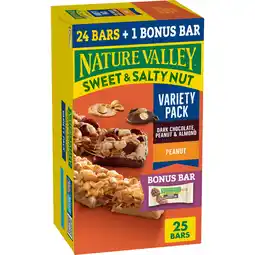 Walmart Nature Valley Sweet and Salty Nut Granola Bars, 24 Bars, Bonus Breakfast Bar, 30.57 oz offer