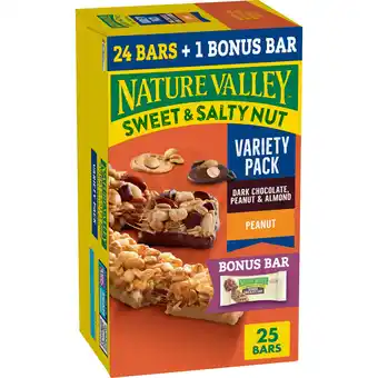 Walmart Nature Valley Sweet and Salty Nut Granola Bars, 24 Bars, Bonus Breakfast Bar, 30.57 oz offer