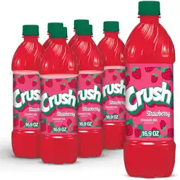 Walmart Crush Caffeine Free Strawberry Soda Pop, 16.9 fl oz, 6 Pack Bottles offer