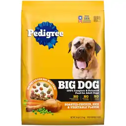 Walmart Pedigree Big Dog Adult Complete Nutrition Dry Dog Food Roasted Chicken, Rice & Vegetable, 16 Lb offer