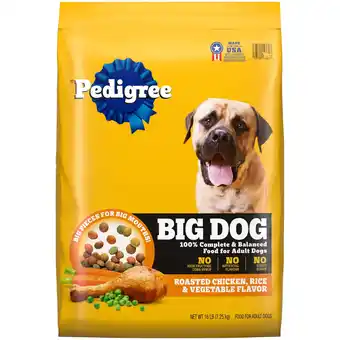 Walmart Pedigree Big Dog Adult Complete Nutrition Dry Dog Food Roasted Chicken, Rice & Vegetable, 16 Lb offer