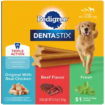 Walmart Dentastix Large Dog Dental Care Treats Original, Beef & Fresh Variety Pack, 2.73 Lb.Pack (51 Treats) offer