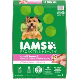 Walmart IAMS Chicken & Whole Grains Dry Dog Food for Small & Toy Breed Adult Dog, 15 lb Bag offer