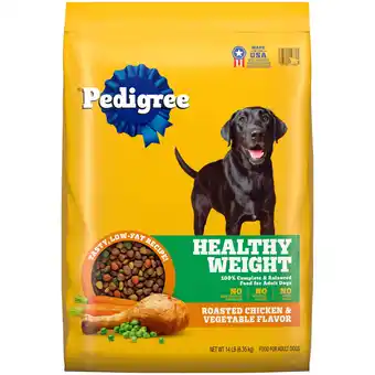 Walmart Pedigree Healthy Weight Adult Dry Dog Food Roasted Chicken & Vegetable Flavor Dog Kibble, 14 Lb Bag offer