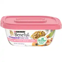 Walmart Purina Beneful Chopped Blends Wet Dog Food Real Soft Salmon, Veggies & Rice, 10 oz Tubs (8 Pack) offer