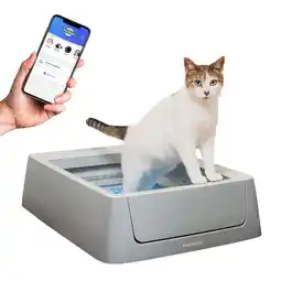 Walmart PetSafe ScoopFree Crystal Smart Self-Cleaning Cat Litter Box, Phone App Connected, Gray offer