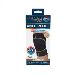 Walmart Copper Fit Rapid Relief Knee Compression Wrap with Hot and Cold Therapy, Adjustable, Black offer