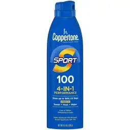 Walmart Coppertone Sport, 4-IN-1 Performance Sunscreen Spray, Adult, SPF 100, 5.5 oz offer