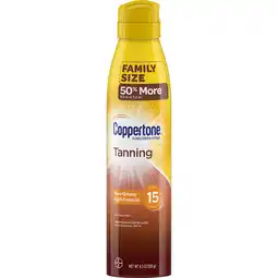 Walmart Coppertone Tanning Defend & Glow Sunscreen Spray SPF 15, 8.3 oz offer