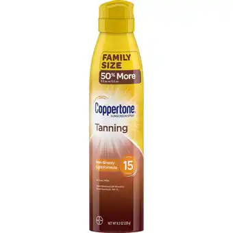 Walmart Coppertone Tanning Defend & Glow Sunscreen Spray SPF 15, 8.3 oz offer