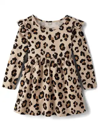 Walmart The Children's Place Baby & Toddler Girls Long Sleeve Flutter Dress, Sizes 6M-5T offer