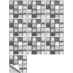 Walmart yelldesk Deals 10pcs Home Decor Living Room Tile Set Strong Sticker Kitchen Wall Sticker offer