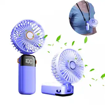 Walmart WANYR Digital Display Folding Fan USB 5-speed Rechargeable Small Fan Portable Handheld Fan offer