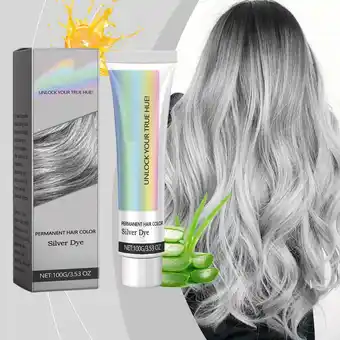 Walmart 2pc 2-in-1 Natural Essence Extract Silver Hair Dye Gray Hair Color Cream Hoegoa Silver Hair Dye offer