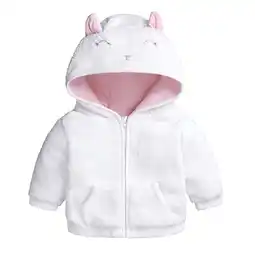 Walmart VERUGU Baby Jacket Newborn Infant Boy Girl Cute Ear Hooded Pullover Tops Warm Coat White 3-6 Months offer