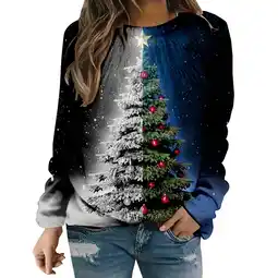 Walmart Otvok Womens Print Long Sleeve Comfortable Breathable Round-Neck Sweatshirt offer